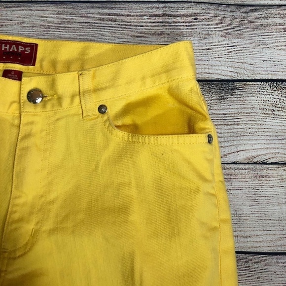 Chaps Yellow Denim Capris Size 4 - Picture 2 of 6